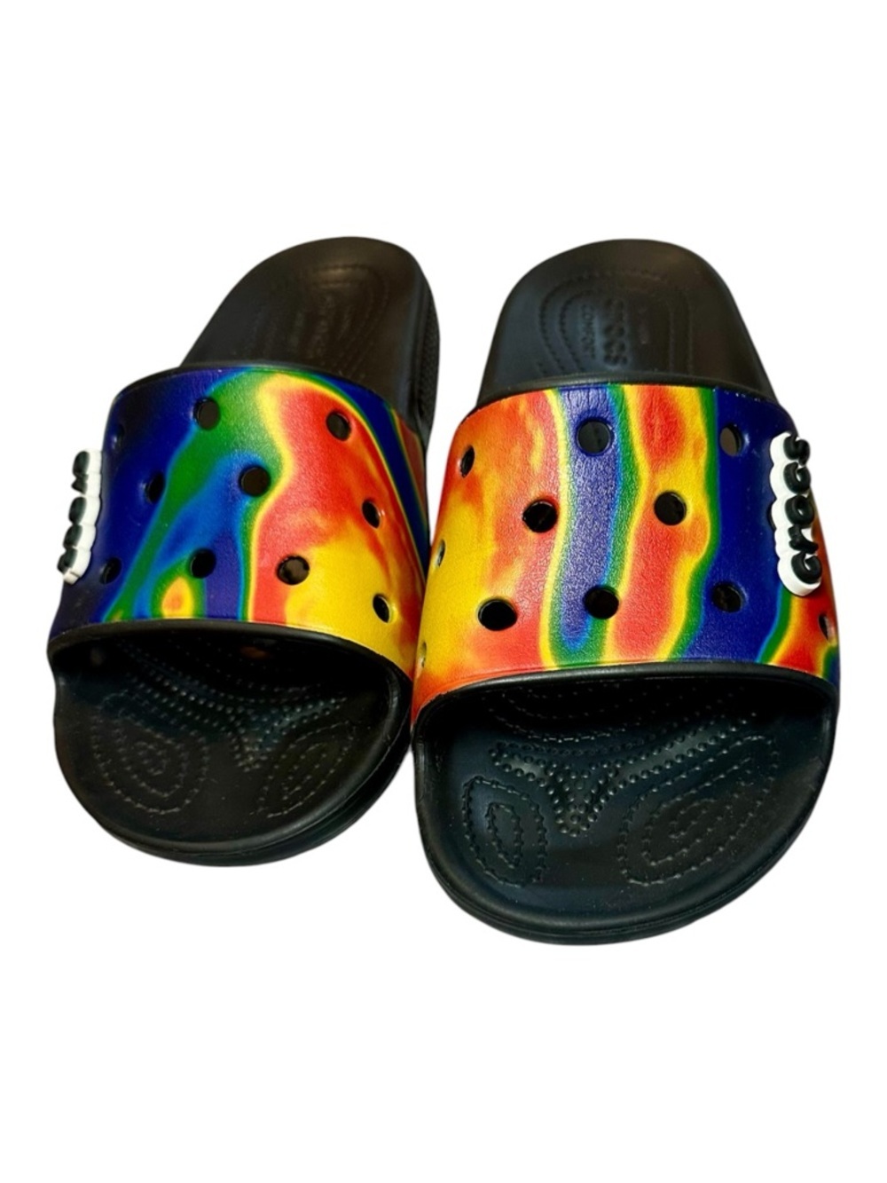 Crocs Classic Solarized Tie Dye Slide Sandals M6 W8 Unisex Waterproof - Picture 3 of 7